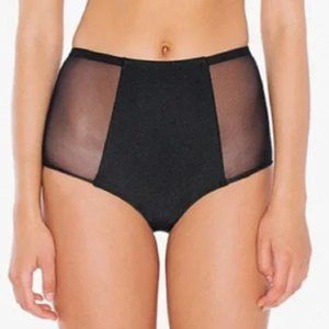 American Apparel High Waisted Mesh Bathingsuit Bottom Black